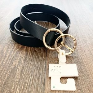 A New Day Black Double O-Ring Buckle Belt M